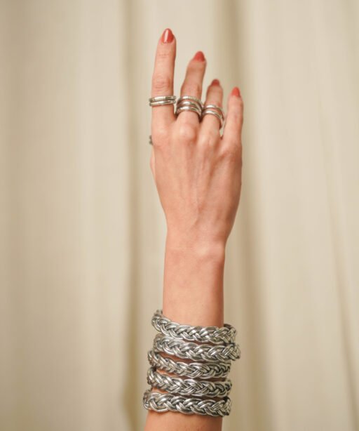 Alternative view of Silver Double Braided