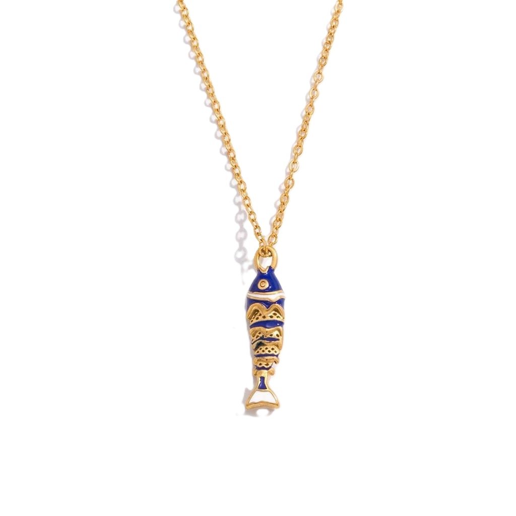 Blue Fish Necklace