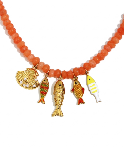 Orange Fish Necklace