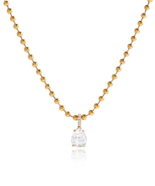 The Solitaire Drop Bead Necklace