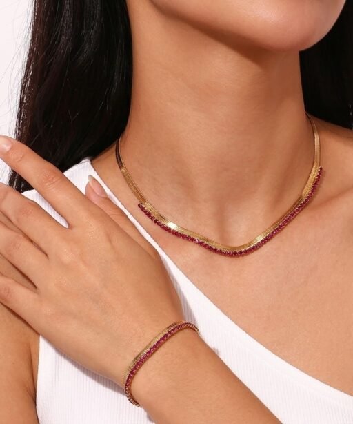 Alternative view of Red Snake Necklace
