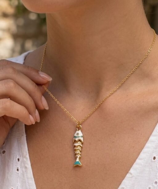 Alternative view of White Fish Necklace