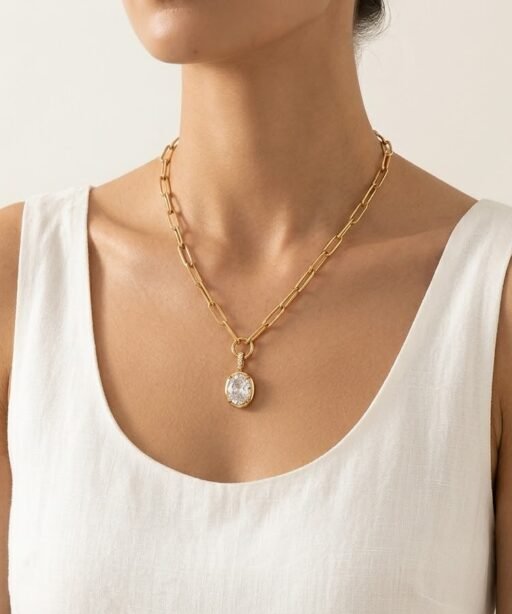 Alternative view of Oval Gem Necklace