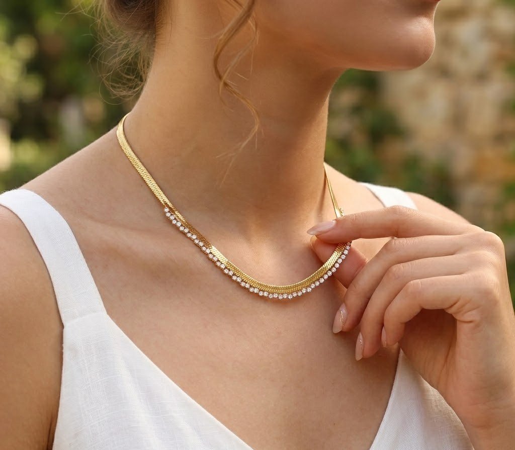 Gold Snake Necklace - Image 2