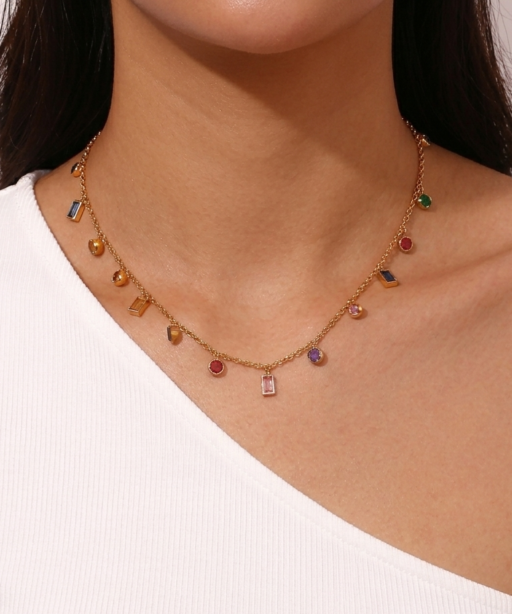 Alternative view of Rainbow Drop Necklace