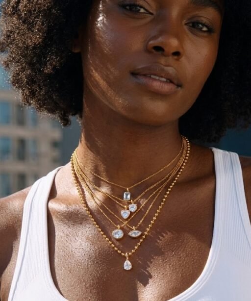 Alternative view of Glow Oval Solitaire Ball Chain Necklace