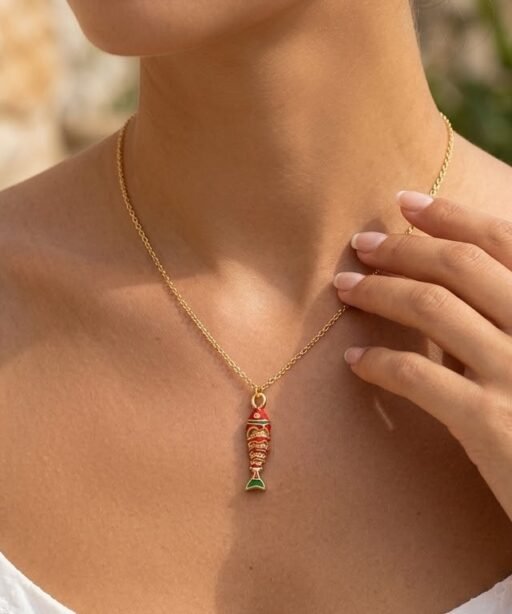Alternative view of Red Fish Necklace