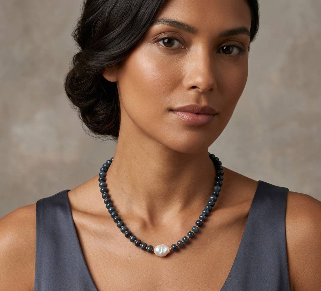 Green Beaded Necklace - Image 2