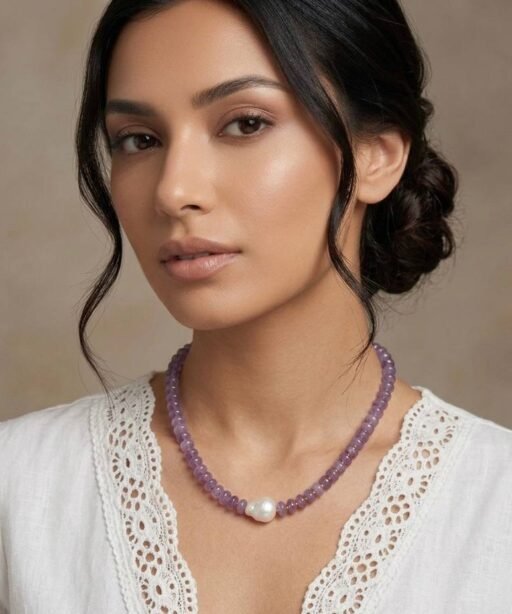 Alternative view of Purple Beaded Necklace